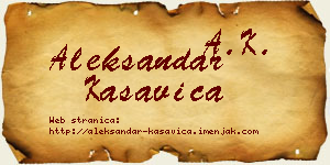 Aleksandar Kasavica vizit kartica